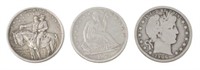 (3) U.S. HALF DOLLARS, 1876, 1906, 1925 STONE MTN