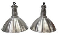 (2) LARGE INDUSTRIAL STYLE ALUMINUM HANGING LIGHTS