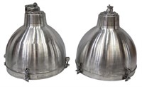 (2) INDUSTRIAL STYLE ALUMINUM DOMED PENDANT LAMPS
