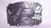 Metal Crater Lake National Park belt buckle 3.25