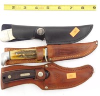 Lot #70 - (3) Knives: 3” NRA in sheath 7”