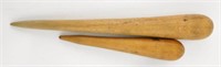 Lot #35 - Two wooden net making fids (8” and