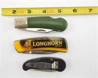 Lot #14 - (3) Snuff Advertising Pen Knives to