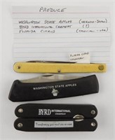 Lot #21 - (3) Produce Advertising Pen Knives