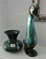 Blue Mountain Style Duck & Vase