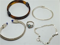 Three Bangles, Bracelet and Ring