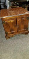 Pine End Table / Side Table with Doors