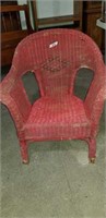 Red Wicker Patio Chair