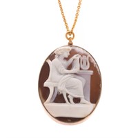 A Lady's Hand Carved Cameo Pendant