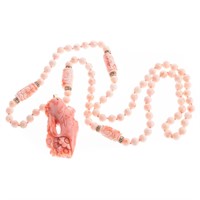 A Lady's Carved Coral Necklace