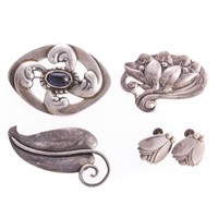 A Collection of Georg Jensen Silver Jewelry