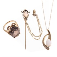 A Collection of Lady's Jewelry in Gold