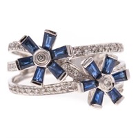 A Lady's Sapphire & Diamond Ring in 14K Gold