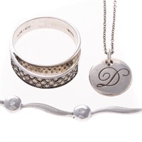 A Tiffany Necklace, Diamond Bracelet and Ring