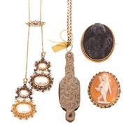 A Collection of Vintage Jewelry in Gold