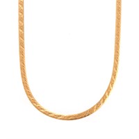 An Italian Herringbone Chain in 14K Gold