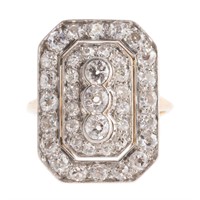 A Lady's Art Deco 14K/Platinum Diamond
