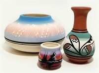 Three Signed Southwest Art Pottery
