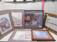 6 Matted and Framed Pictures