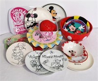 Collection of Disney Plates and Bowls