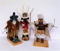 Wood Carved Native American Figures
