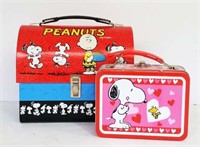 Two Peanuts Tin Lunch Boxes