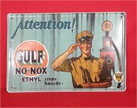 Gulf No-Nox Metal Sign