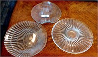 3 Glass Serving Plates