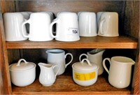 Shelf of Coffee Mugs/Shelf of Creamer & Sugars