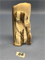 Fossilized ivory Pelowook 3.75" tall bull walrus