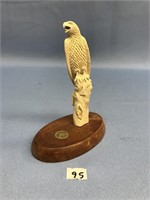 Phenomenal carved eagle from mammoth ivory, import