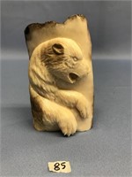 Fossilized ivory 4.5" tall Pelowook grizzly bear,