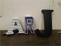 (3) Large Letters- metal & Wood