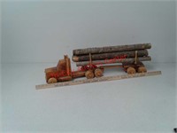 Wooden log truck