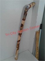 Handmade hard wood Indian walking cane / stick -