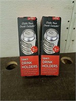 (2) Sets of Lawn Drink Holders- New