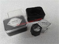 2 new triplet Jeweler's loupe magnifying glasses