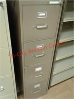> Hon 4 drawer locking metal file cabinet w/ key -