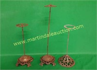 (3) Vintage Metal Hat Stands