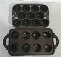 2 Cast iron muffin pans