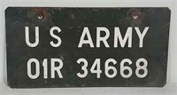 US Army license plate