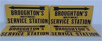 4 Cardboard  Broughton's Service Station signs