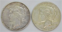 TWO PEACE DOLLARS
