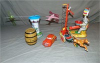 Assorted Tin Litho Toy Lot, 5 Pieces