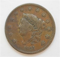 1831 LARGE CENT    XF  NICE PQ COIN