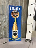 Mission Orange beverages tin sign