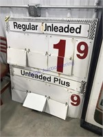 Metal gas price sign