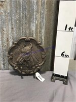 cast plaque of horse head w/2 hooks