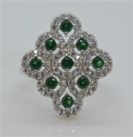 STERLING EMERALD RING