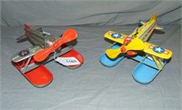 (2) Chein Tin Litho Windup Airplanes